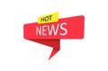 HOT news. A red banner, pointer, sticker, label or speech bubble for apps, websites and creative ideas Royalty Free Stock Photo