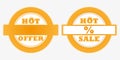 Hot offer sale badge discount price stamp stickers