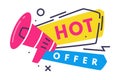 Hot Offer Sale Countdown Badge with Megaphone as Promo Sticker Vector Illustration Royalty Free Stock Photo