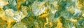 Hot old yellow green grey nature marbled background wall in old grunge spilled watercolor stone paint