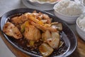 Hot pan pork onion