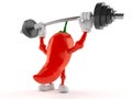 Hot paprika character lifting heavy barbell