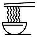 Hot pasta bowl icon, outline style