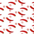 Chili red vector pattern . Royalty Free Stock Photo