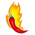 Hot pepper icon, red paprika and chili symbol Royalty Free Stock Photo