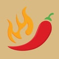 Hot pepper icon, vector illustration Royalty Free Stock Photo