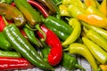 Hot peppers on display ready to use Royalty Free Stock Photo