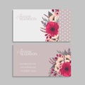 Hot pink flower business cards template