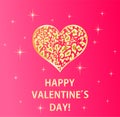 Hot pink greeting of 14th February happy valentine`s day