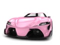 Hot pink modern super sports car - front view beauty shot Royalty Free Stock Photo