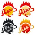 Hot pizza logo Royalty Free Stock Photo