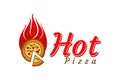 Hot pizza Logo design. Royalty Free Stock Photo