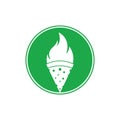 Hot pizza logo design template. Royalty Free Stock Photo