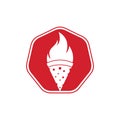 Hot pizza logo design template. Royalty Free Stock Photo