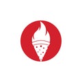 Hot pizza logo design template. Royalty Free Stock Photo