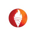 Hot pizza logo design template. Royalty Free Stock Photo