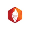 Hot pizza logo design template. Royalty Free Stock Photo