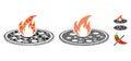 Hot pizza Mosaic Icon of Rugged Items