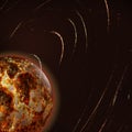 Hot planet in deep space Royalty Free Stock Photo