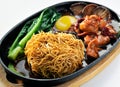 Hot plate spicy sizzling noodle chinese style Royalty Free Stock Photo