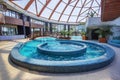 Hot pools at Nymphaea Aquapark in Oradea, Romania Royalty Free Stock Photo