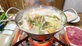 Hot pot with clear soup Royalty Free Stock Photo