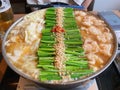 Hot pot dishes using Japanese tripe of beef and pork Royalty Free Stock Photo
