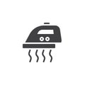 Hot press iron appliance vector icon