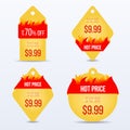 Hot Price bage set. Special offer sale tag discount symbol Royalty Free Stock Photo