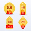 Hot Price bage set. Special offer sale tag discount symbol Royalty Free Stock Photo
