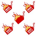 Hot Price and Hot Deal labels, Flame Tags sale promotion design templatefire logo2 Royalty Free Stock Photo