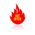 Hot price deal promotion labels with fire flames Royalty Free Stock Photo