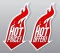 Hot price fiery symbols.
