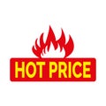 Hot price on fire banners Royalty Free Stock Photo