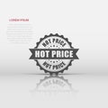 Hot price grunge rubber stamp. Vector illustration on white background. Business concept hot price stamp pictogram Royalty Free Stock Photo