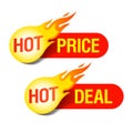 Hot Price and Hot Deal tags Royalty Free Stock Photo