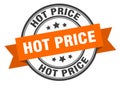 hot price label sign. round stamp. band. ribbon Royalty Free Stock Photo