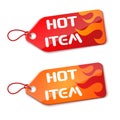 Hot price labels with fire Royalty Free Stock Photo