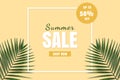 Hot price summer sale flatlay. Summer sale banner. Special offer poster discount