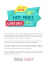 Hot Price Super Sale Poster Vector Illustration Royalty Free Stock Photo