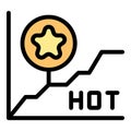 Hot promotional code icon vector flat