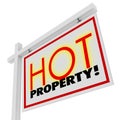 Hot Property Home House for Sale Real Estate Building Sign Royalty Free Stock Photo