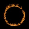 Hot raging blaze of fire, circle round ring flame shape Royalty Free Stock Photo