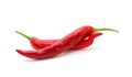 Hot red chili or chilli pepper isolated. Royalty Free Stock Photo