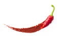 Hot red chili or chilli pepper isolated on white background Royalty Free Stock Photo