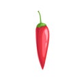 Hot red chili pepper. Hot burning vegetable. Flat cartoon design style. Single jalapeno vector illustration Royalty Free Stock Photo