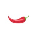 Hot red chili pepper. Hot burning vegetable. Flat cartoon design style. Single veggie vector illustration Royalty Free Stock Photo