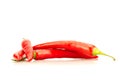 Hot red chili pepper white background Royalty Free Stock Photo