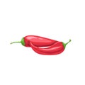 Hot red chili peppers. Hot burning vegetable. Flat cartoon design style. Group jalapeno peppers vector illustration Royalty Free Stock Photo