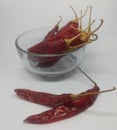 Hot red chillies kept in a bowl Royalty Free Stock Photo